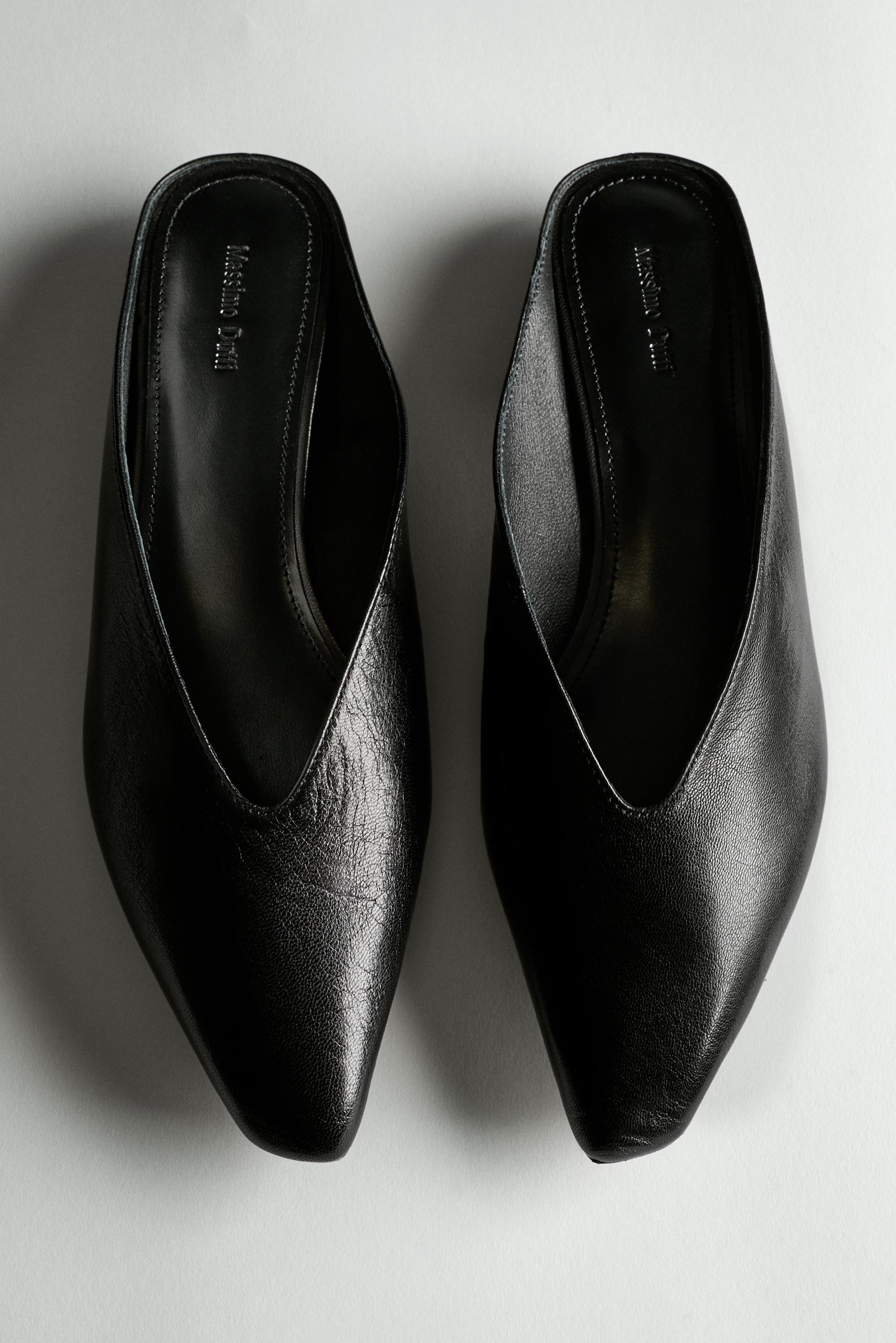 Soft leather mules